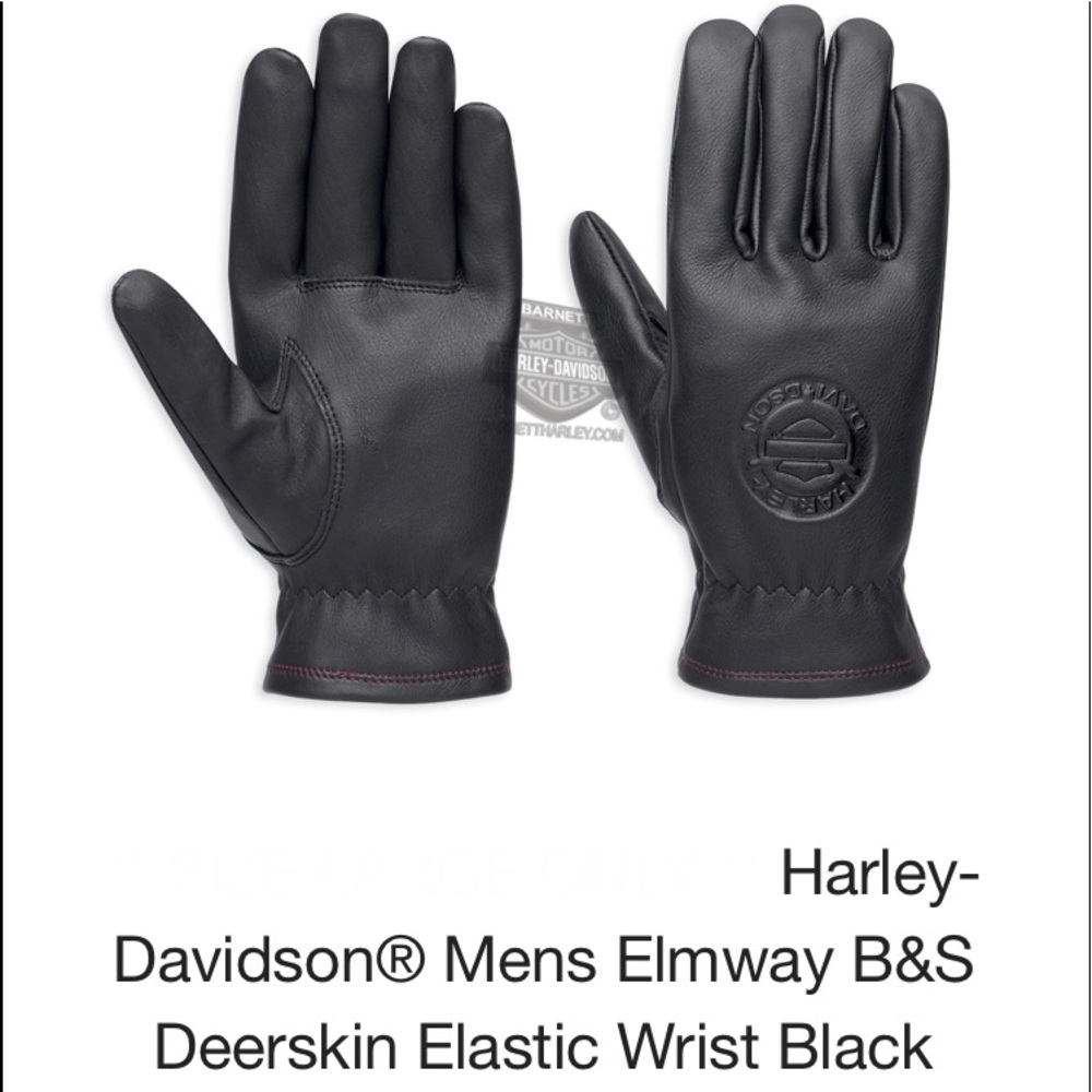 Harley-Davidson Elmway B&S Deerskin Leather Gloves
